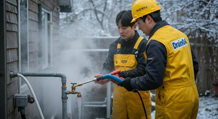 불광동 수도관 동파 하수구 동파로 인한 역류 해결