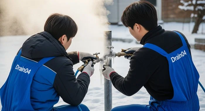 대조동 수도 동파 녹임 해빙 꽁꽁 언 곳 녹여서 복구