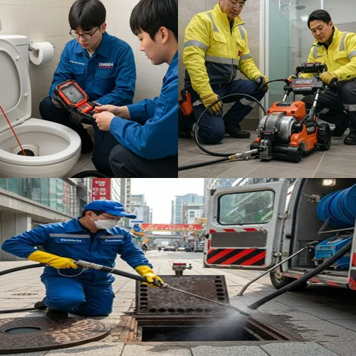 은평구 하수구 뚫음 야간 작업